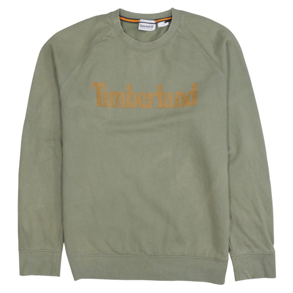 Timberland 90's Spellout Crew Neck Sweatshirt Large Green