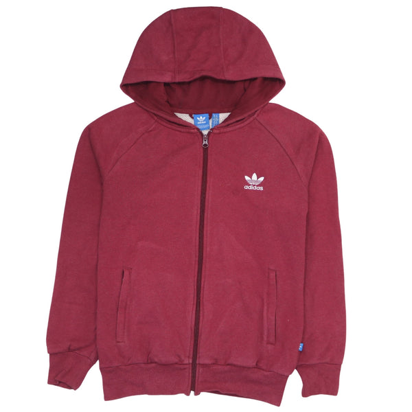 Adidas Vintage 90s Red Hoodie Medium Sportswear Full Zip Up Jacket