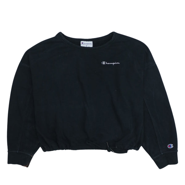 Vintage Champion 90's Black Medium Lightweight Crew Neck Sweatshirt