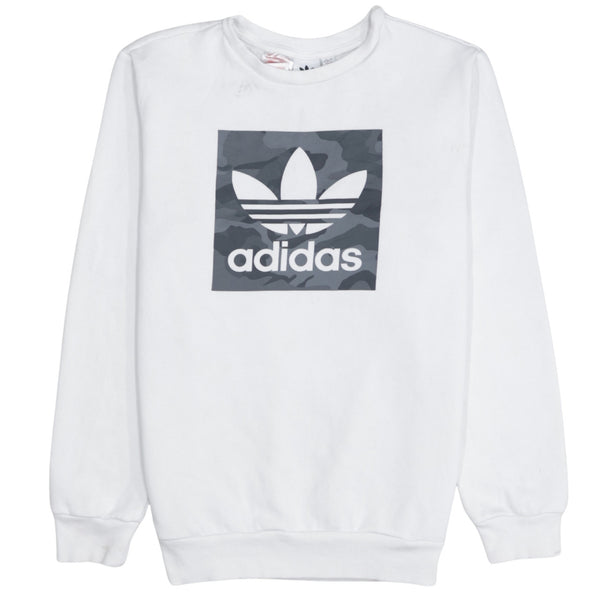 Adidas 90's Spellout Crew Neck Sweatshirt Large White