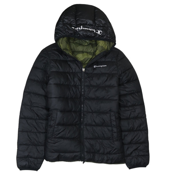 Champion 90's Lightweight Full Zip Up Puffer Jacket XLarge Black