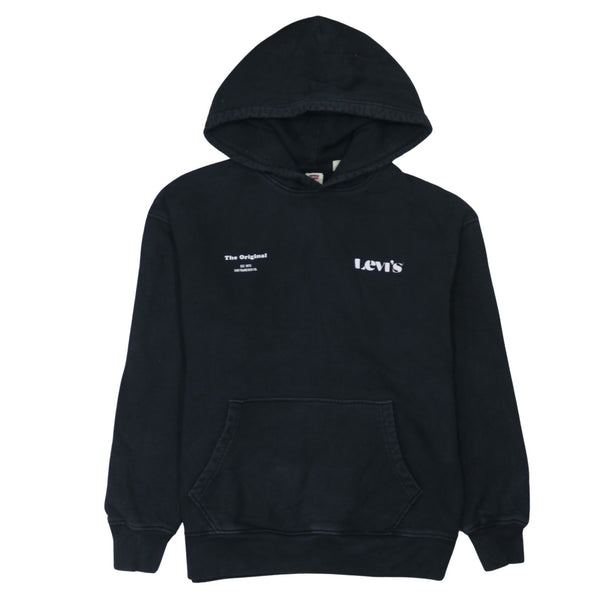 Levi's 90's Drawstring Pockets Pullover Hoodie Small Black