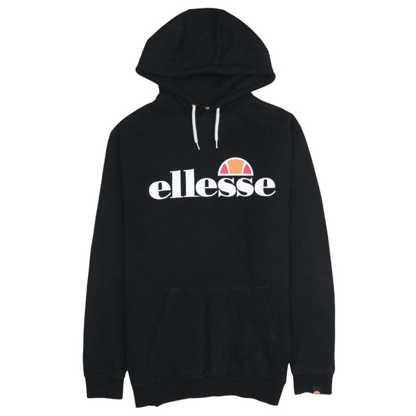 Ellesse 90's Spellout Pullover Hoodie Medium Black