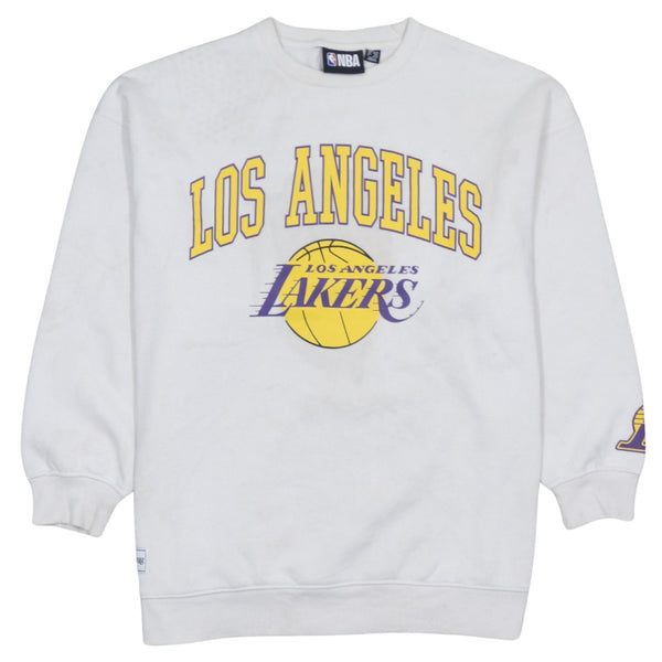 NBA 90's Los Angeles Lakers Crew Neck Sweatshirt Medium White