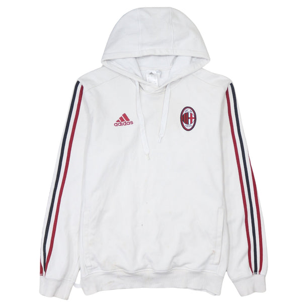 Adidas 90's Striped Sleeve Pullover Hoodie Large White