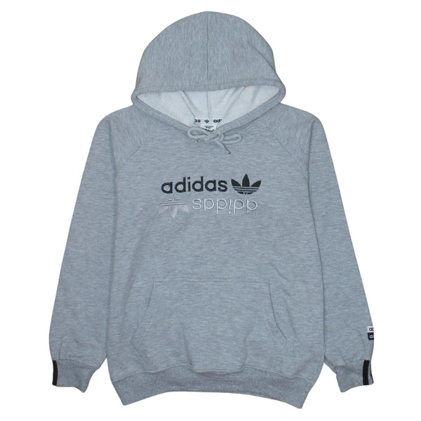 Adidas 90's Spellout Pullover Hoodie Medium Grey