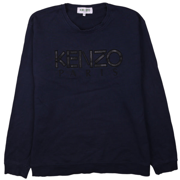 Kenzo 90's Vintage Spellout Sweatshirt XXLarge Navy Blue