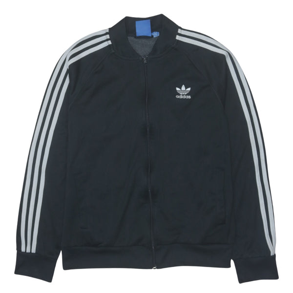 Adidas 90's Striped Sleeve Full Zip Up Sweatshirt Large Black