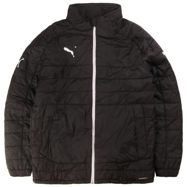 Puma Men's Heavyweight Zip Up Black Puffer Jacket - Small Size, Label Missing