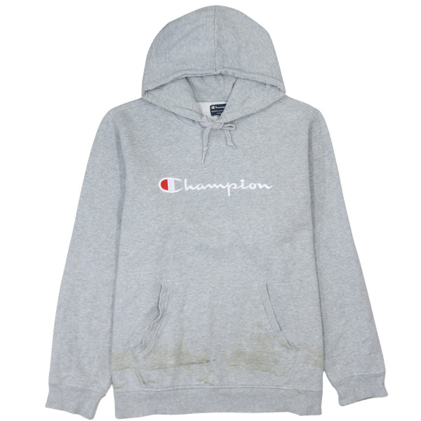 Vintage Champion 90's Grey Spellout Hoodie 2XL Reverse Weave