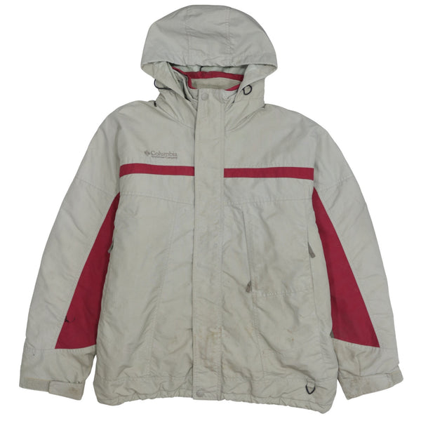 Columbia 90's Hooded Full Zip Up Windbreaker Large Grey