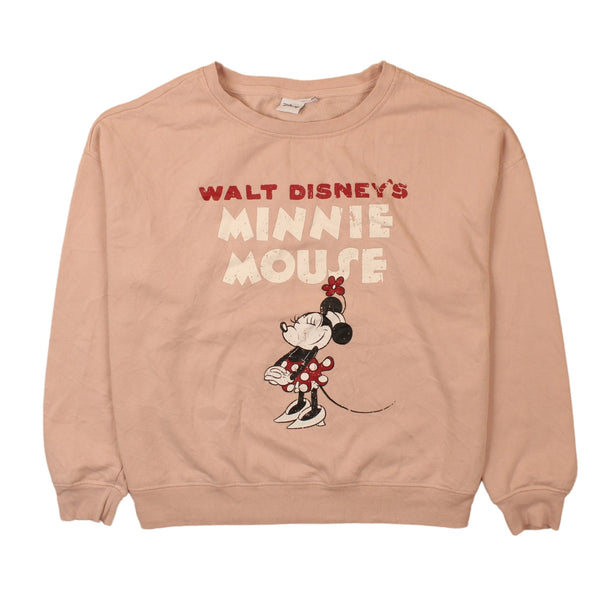 Vintage Disney 90's Minnie Mouse Pink Crew Neck Sweatshirt Medium