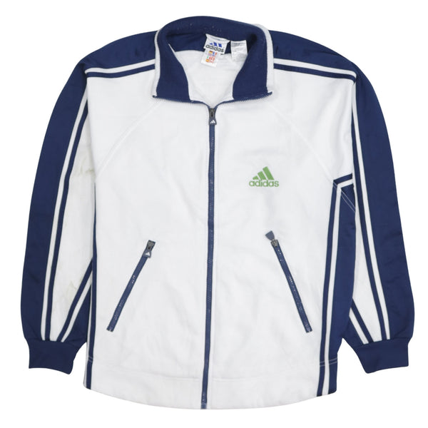 Adidas 90's Lightweight Full Zip Up Sweatshirt Medium White