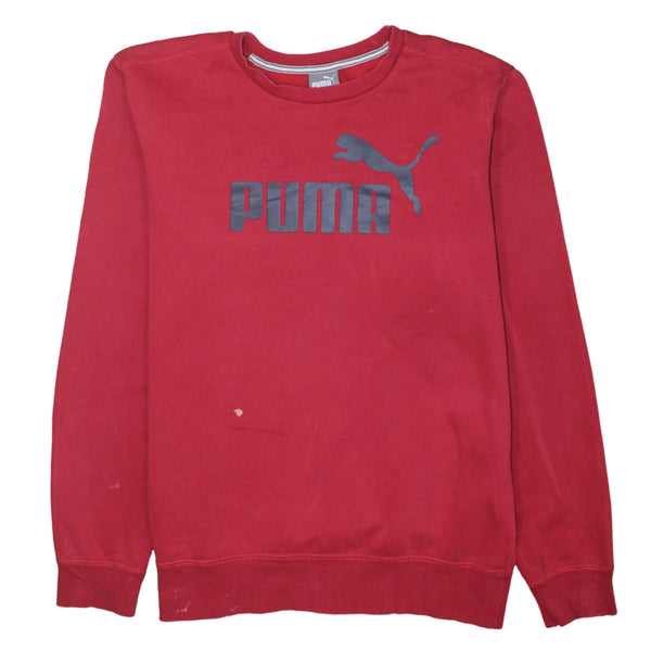 Puma 90's Spellout Crew Neck Sweatshirt Large Red