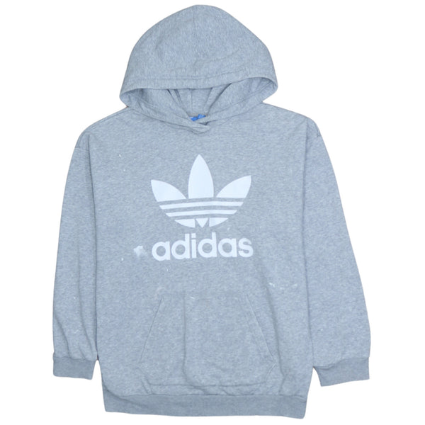 Adidas 90's Spellout Pullover Hoodie Small Grey