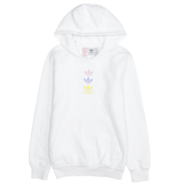Adidas 90's Drawstring Pockets Pullover Hoodie XSmall  White