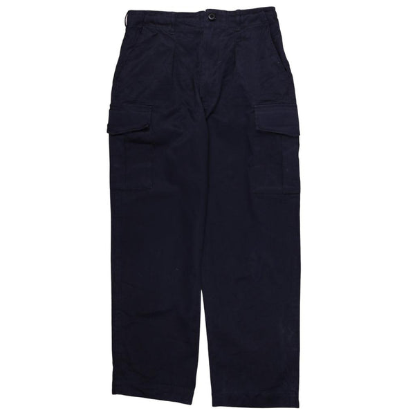 90's Vintage Navy Blue Baggy Cargo Trousers Pants Women's Size 32