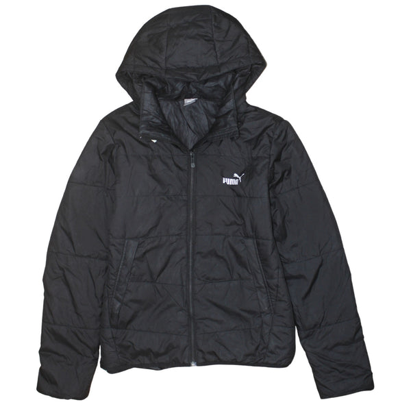 Puma 90's Lightweight Full Zip Up Puffer Jacket XLarge Black