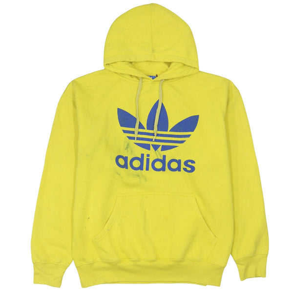 Adidas 90's Yellow Spellout Pullover Hoodie XXLarge