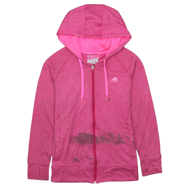 Adidas Vintage 90's Light Pink Zip Up Hoodie Medium