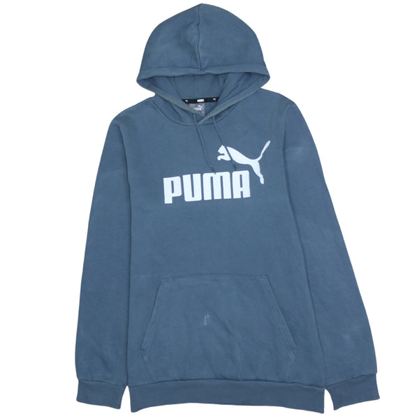 Puma 90's Spellout Pullover Hoodie Small Navy Blue