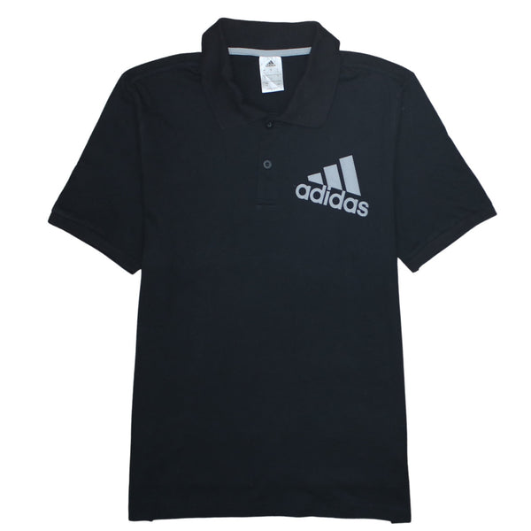 Adidas 90's Short Sleeves Quarter Button Polo Shirt Large Black