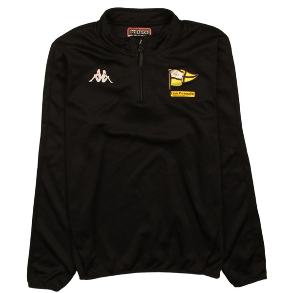 Kappa 90's Club Portugalete Quater Zip Sweatshirt Medium (missing sizing label) Black