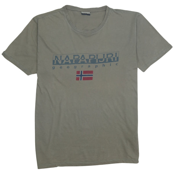 Napapijri 90's Spellout Short Sleeves T Shirt XXLarge (2XL) Beige Cream