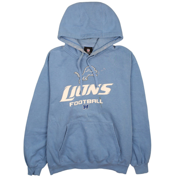 Vintage NFL 90's Lions Blue Pullover Hoodie Men XL Football Apparel