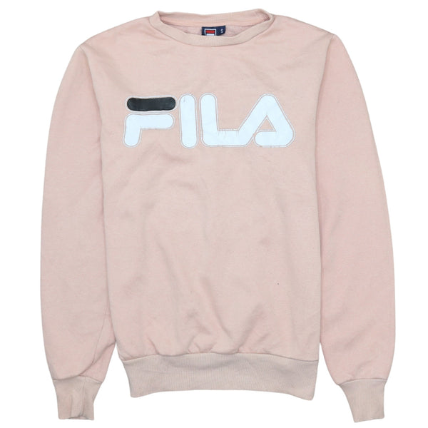 Fila 90's Pink Spellout Crew Neck Sweatshirt Men's Small Vintage