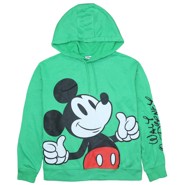 Vintage 90s Disney Mickey Mouse Hoodie XSmall Green Cotton Pullover