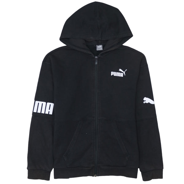 Puma 90's Lightweight Full Zip Up Hoodie Large Black