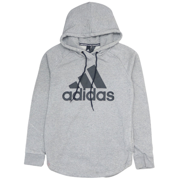 Adidas Grey 90's Spellout Pullover Hoodie Women's XSmall Vintage