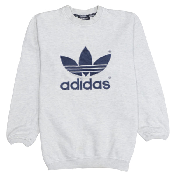 Adidas 90's Spellout Crew Neck Sweatshirt Large Grey
