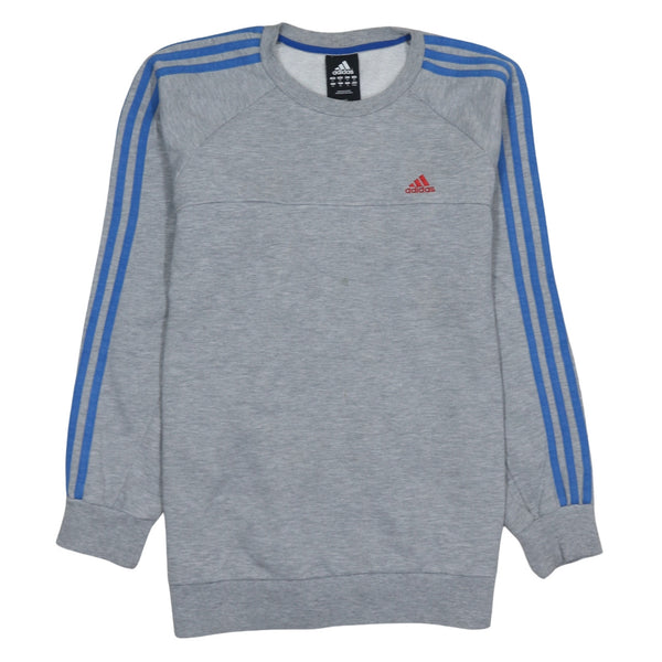 Adidas 90's Striped Sleeves Crew Neck Sweatshirt Medium Grey