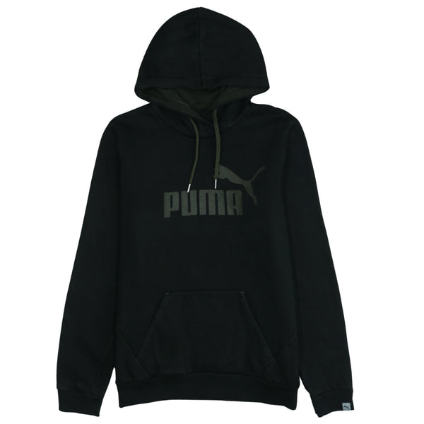 Puma Vintage 90's Spellout Hoodie Womens Medium Black Cotton Pullover