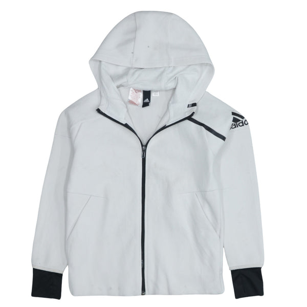Adidas 90's Vintage White Sportswear XSmall Hoodie Full Zip