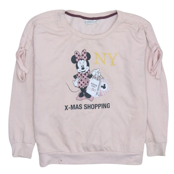 90s Disney Minnie Mouse Pink Crew Neck Sweatshirt Medium Cotton