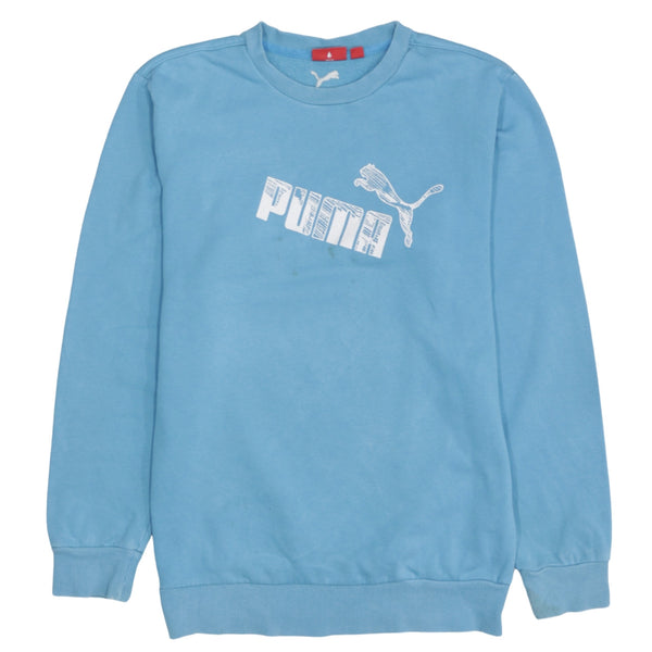 Puma 90's Spellout Crew Neck Sweatshirt XLarge Blue