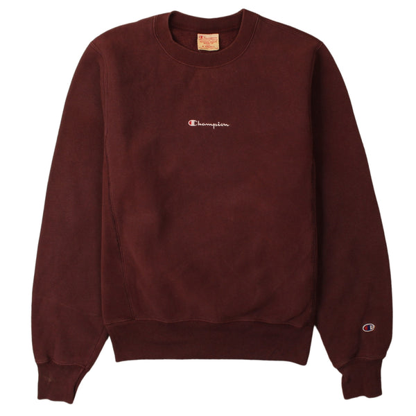 Vintage Champion 90's Burgundy Red Heavyweight Crewneck Sweatshirt XS