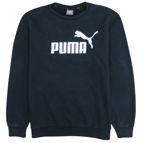 Puma 90's Spellout Crew Neck Sweatshirt Large Black