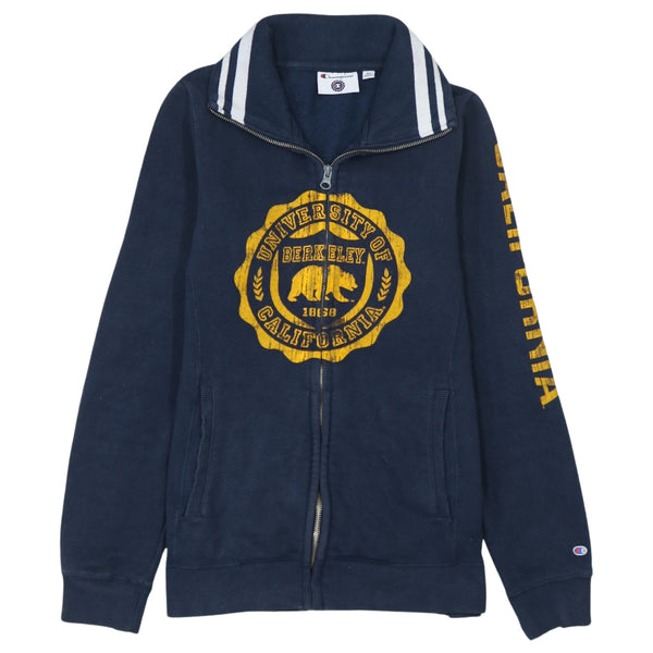 Champion 90's University Of Berkeley Califorina Full Zip Up Sweatshirt Medium Navy Blue