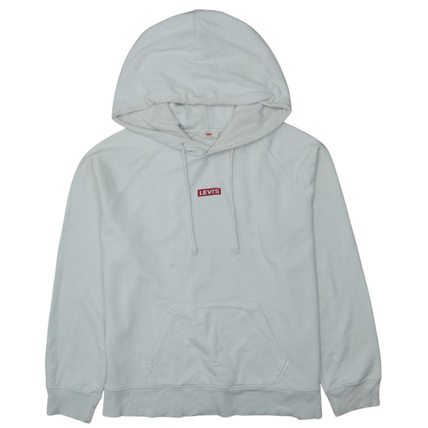 Levi's 90's Drawstring Pockets Pullover Hoodie Large White