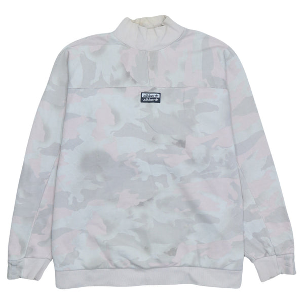 Adidas Vintage 90s Beige Cream Turtle Neck Sweatshirt Medium Women