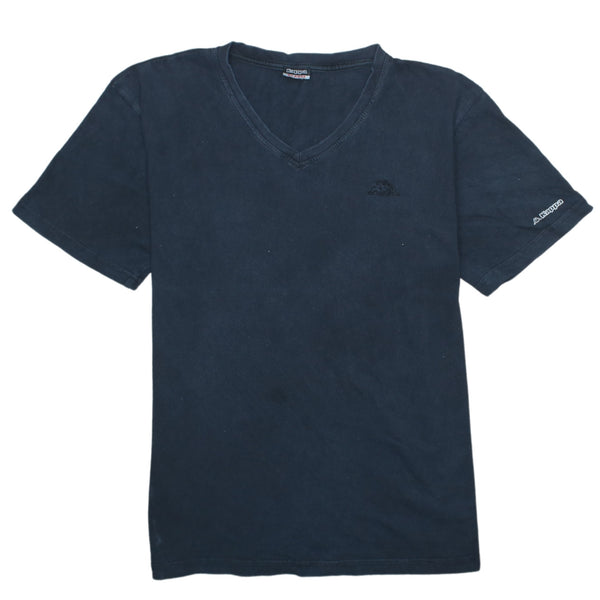 Kappa Vintage 90s Men's Black XL V Neck Cotton T-Shirt Short Sleeve