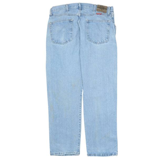 Wrangler 90's Lightwash Straight Leg Baggy Trousers / Pants 35 Blue