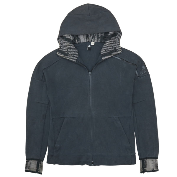 Adidas Vintage 90's Black Sportswear Hoodie XLarge Full Zip Up