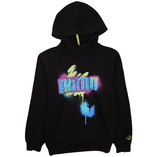 Puma Vintage 90's Spellout Black Pullover Hoodie Women's X-Large #Retro