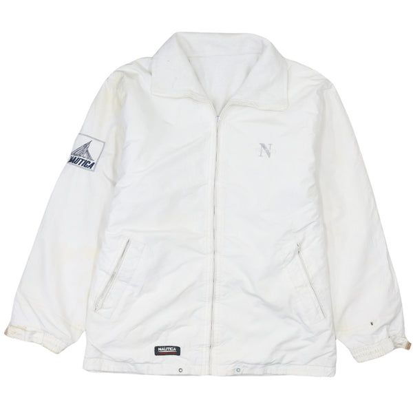 Nautica 90's Lightweight Full Zip Up Windbreaker XLarge  White