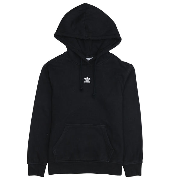 Adidas 90's Drawstring Pockets Pullover Hoodie XSmall Black